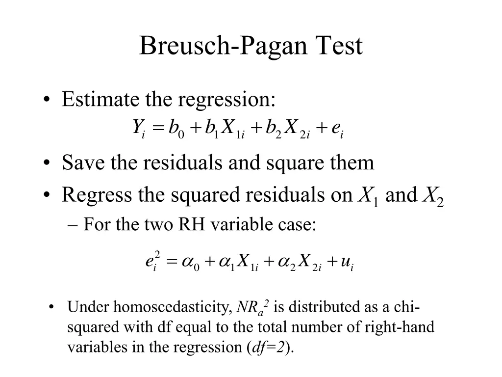 breusch pagan test