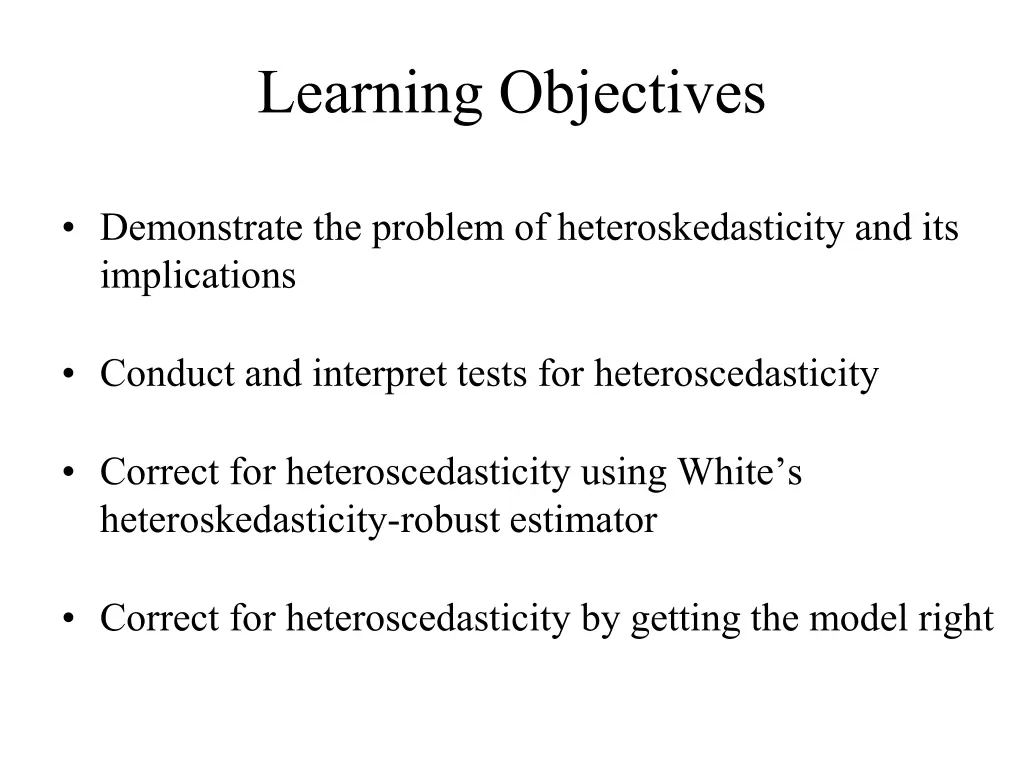 learning objectives