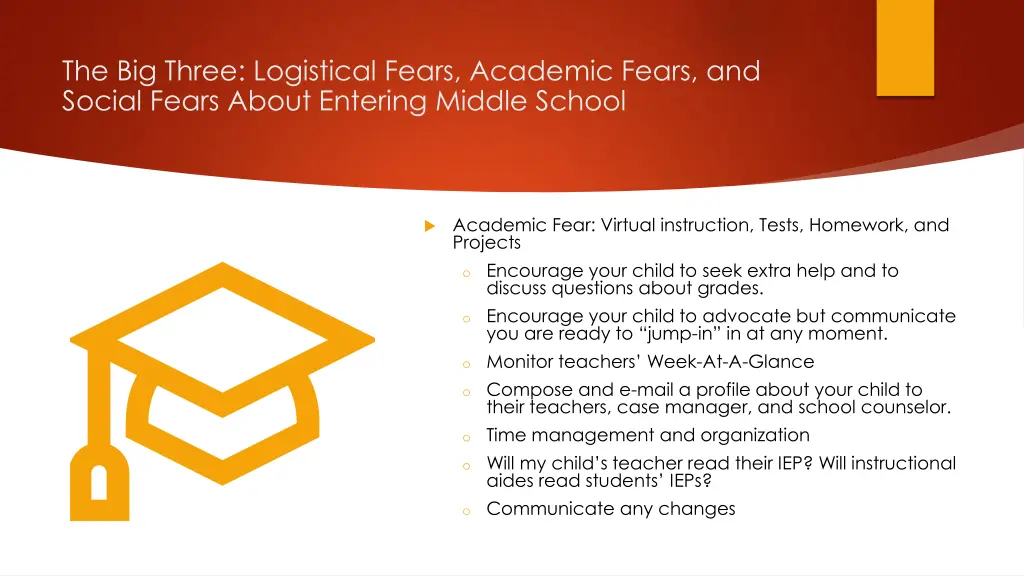 the big three logistical fears academic fears 1