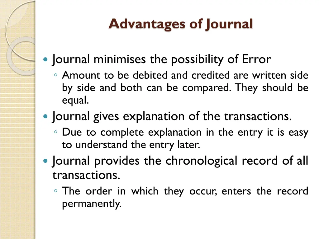 advantages of journal