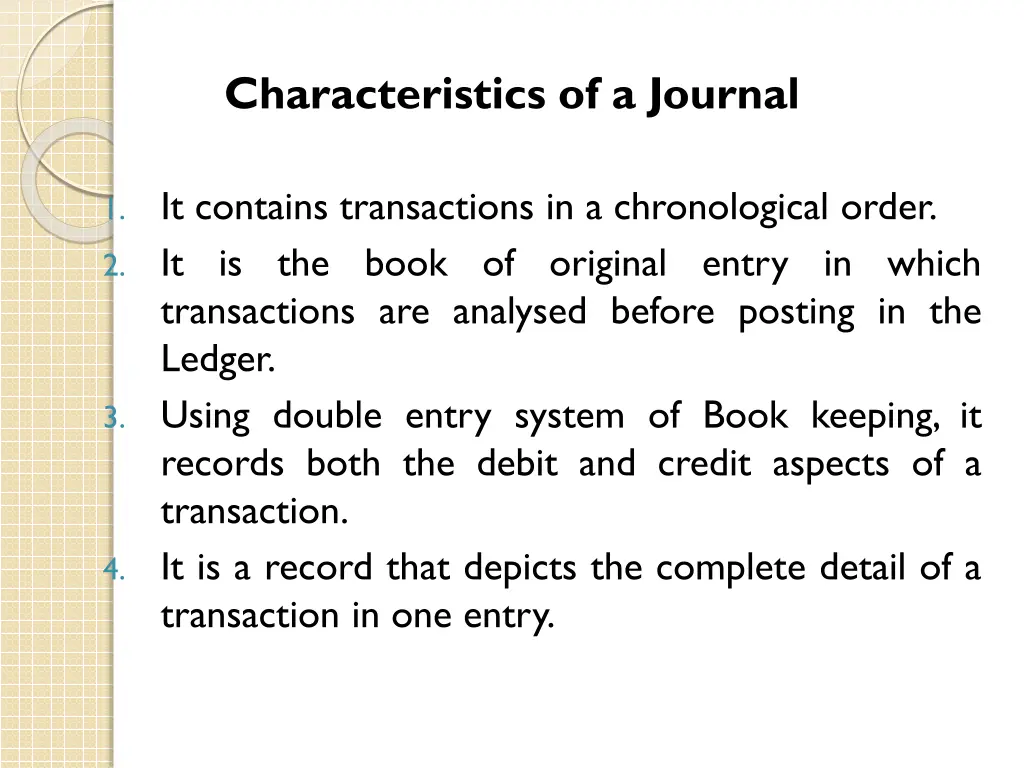 characteristics of a journal