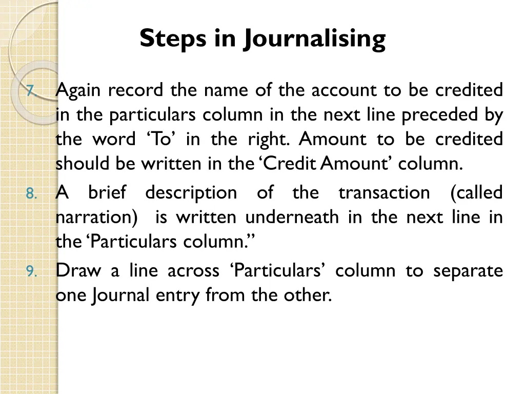 steps in journalising 1