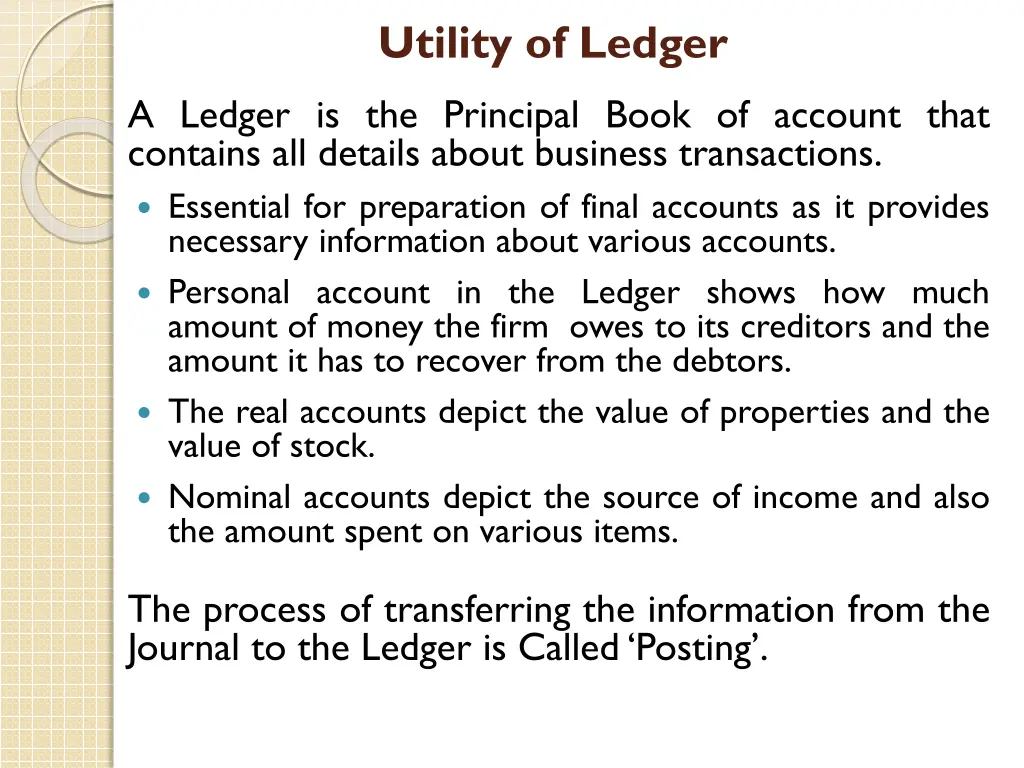 utility of ledger