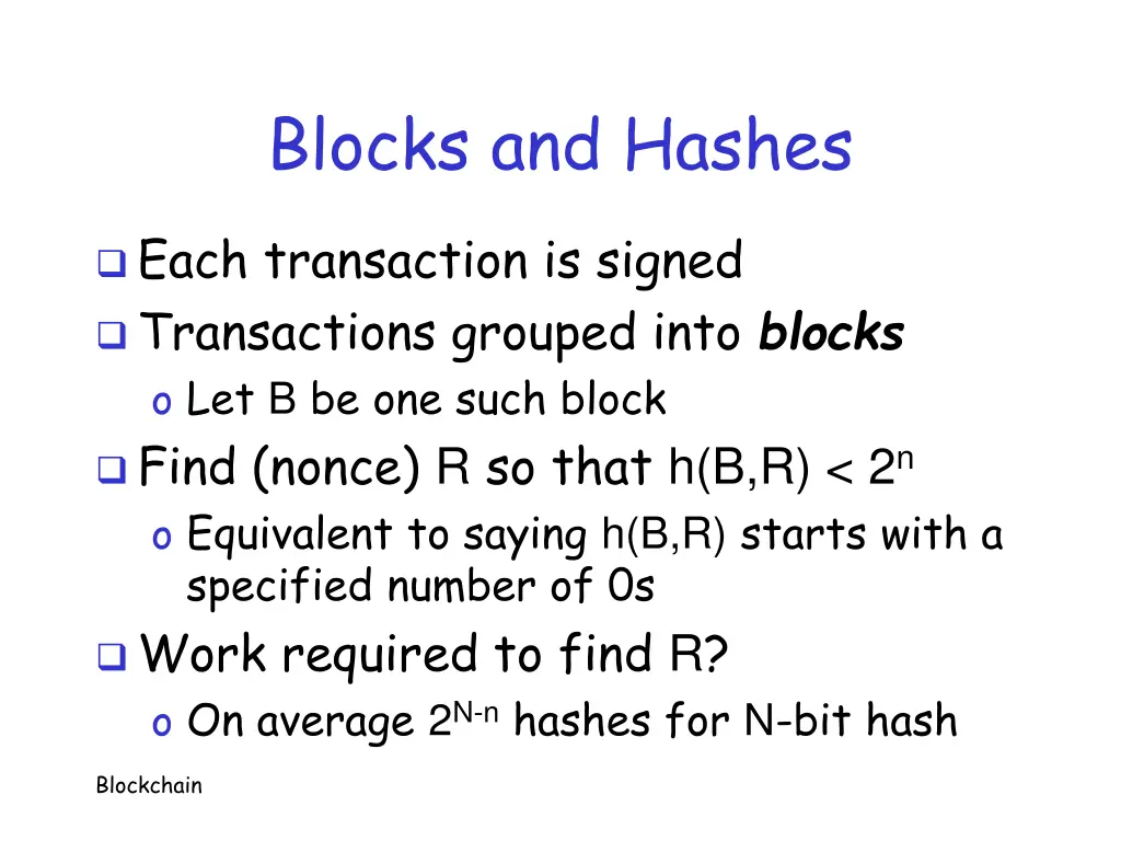 blocks and hashes