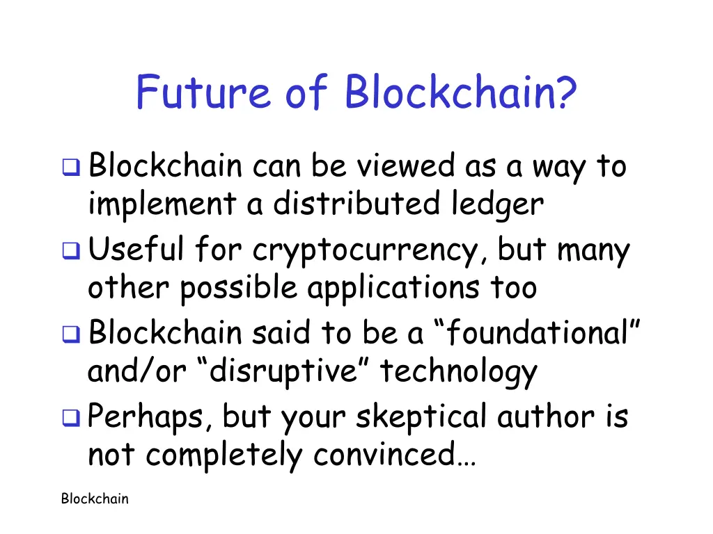 future of blockchain