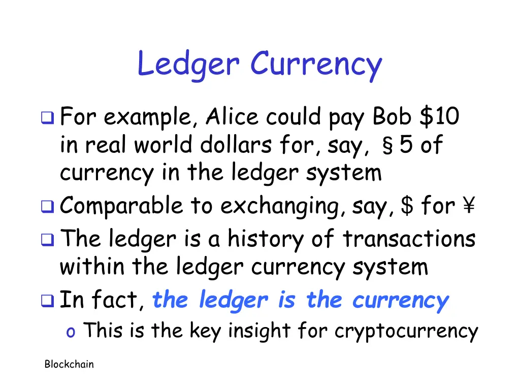 ledger currency