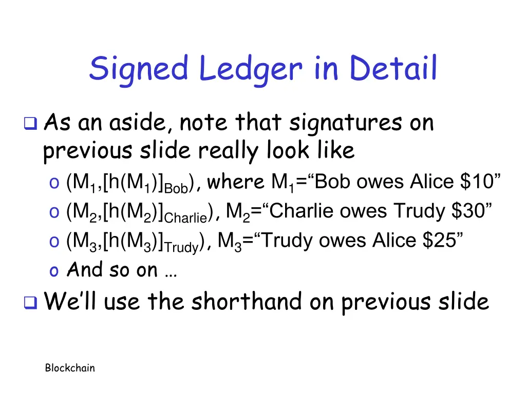 signed ledger in detail