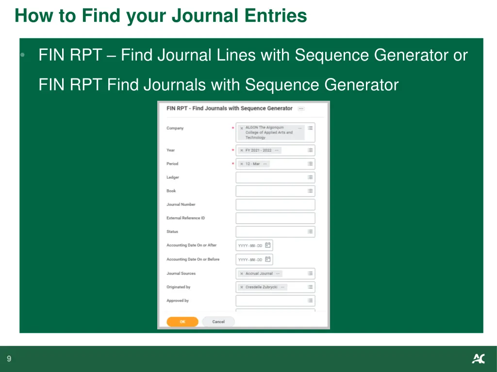 how to find your journal entries 1