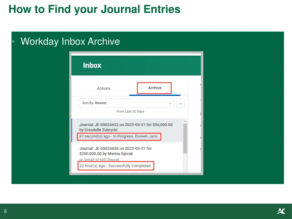 how to find your journal entries