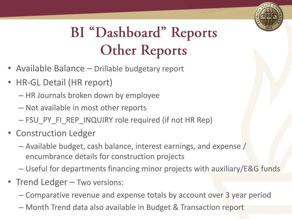 available balance drillable budgetary report