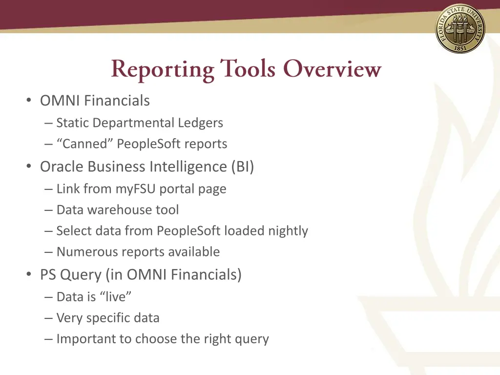 omni financials static departmental ledgers