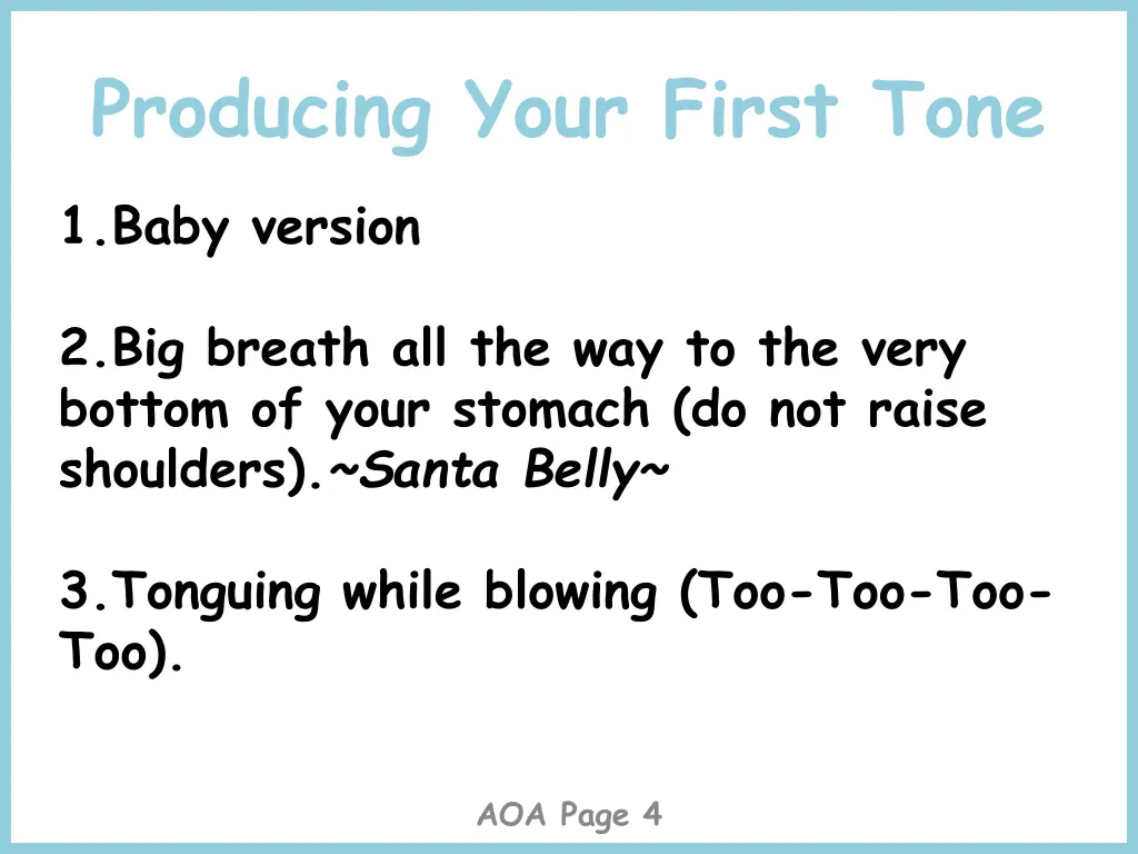 producing your first tone 1