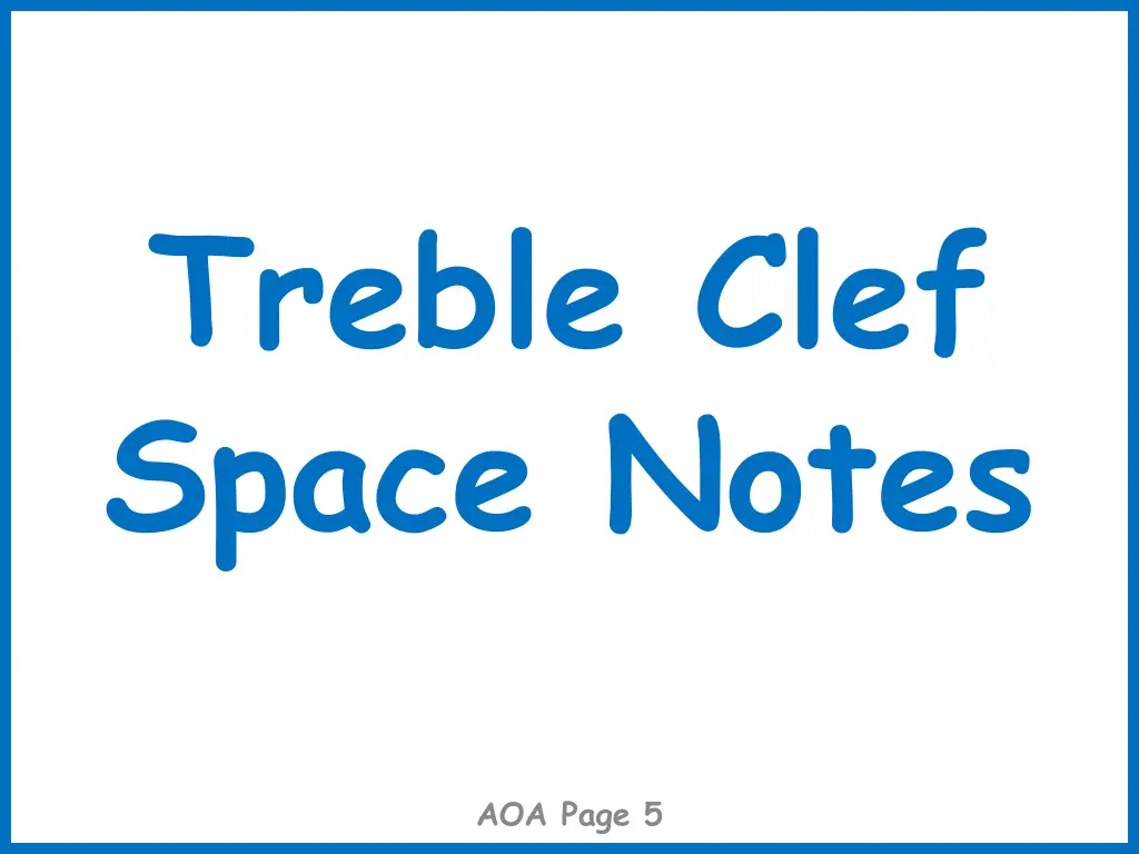 treble clef space notes