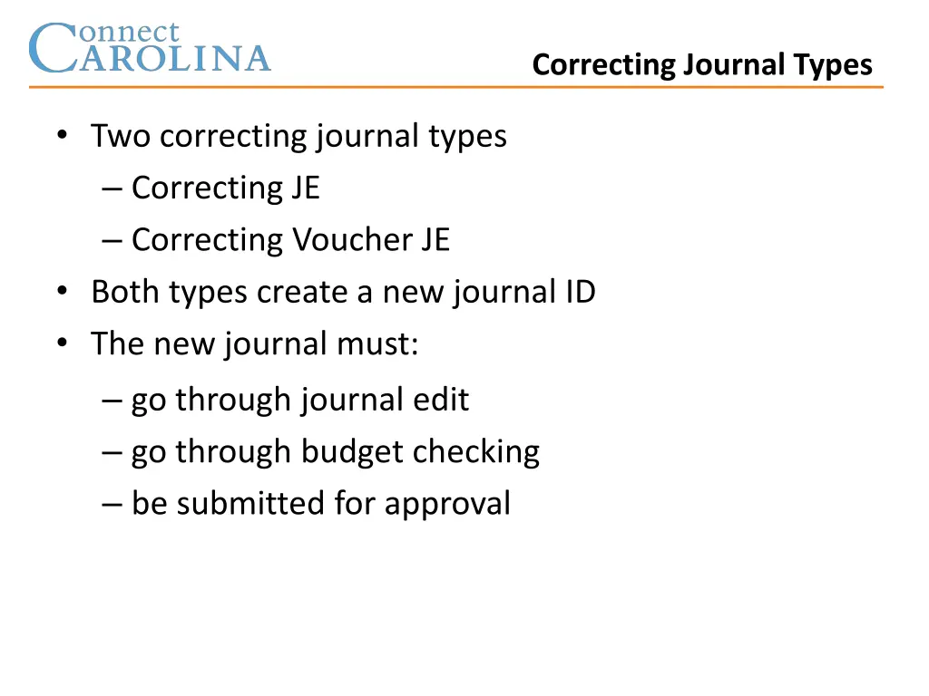 correcting journal types