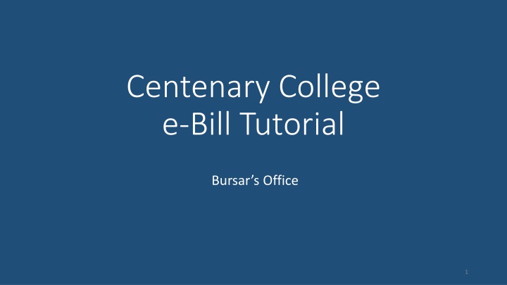 centenary college e bill tutorial