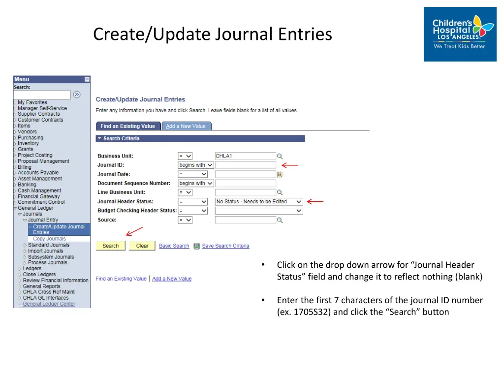 create update journal entries 1