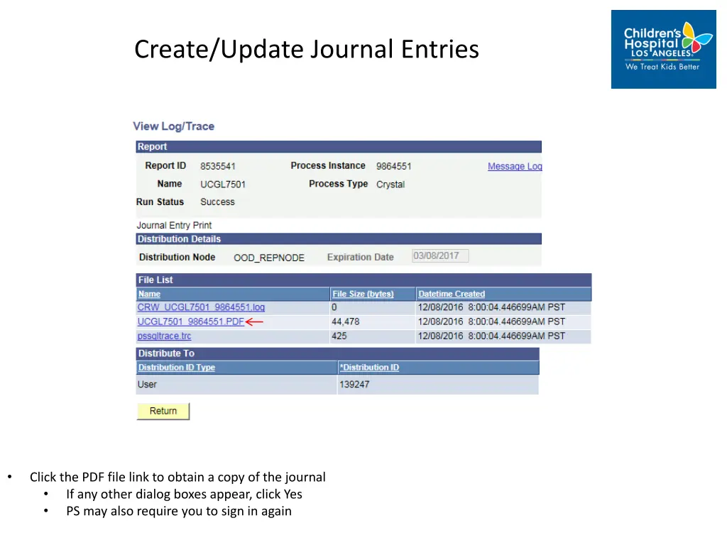 create update journal entries 10