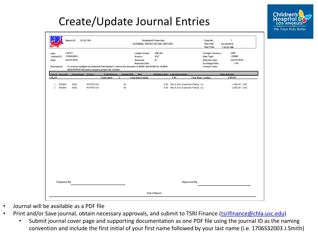 create update journal entries 11