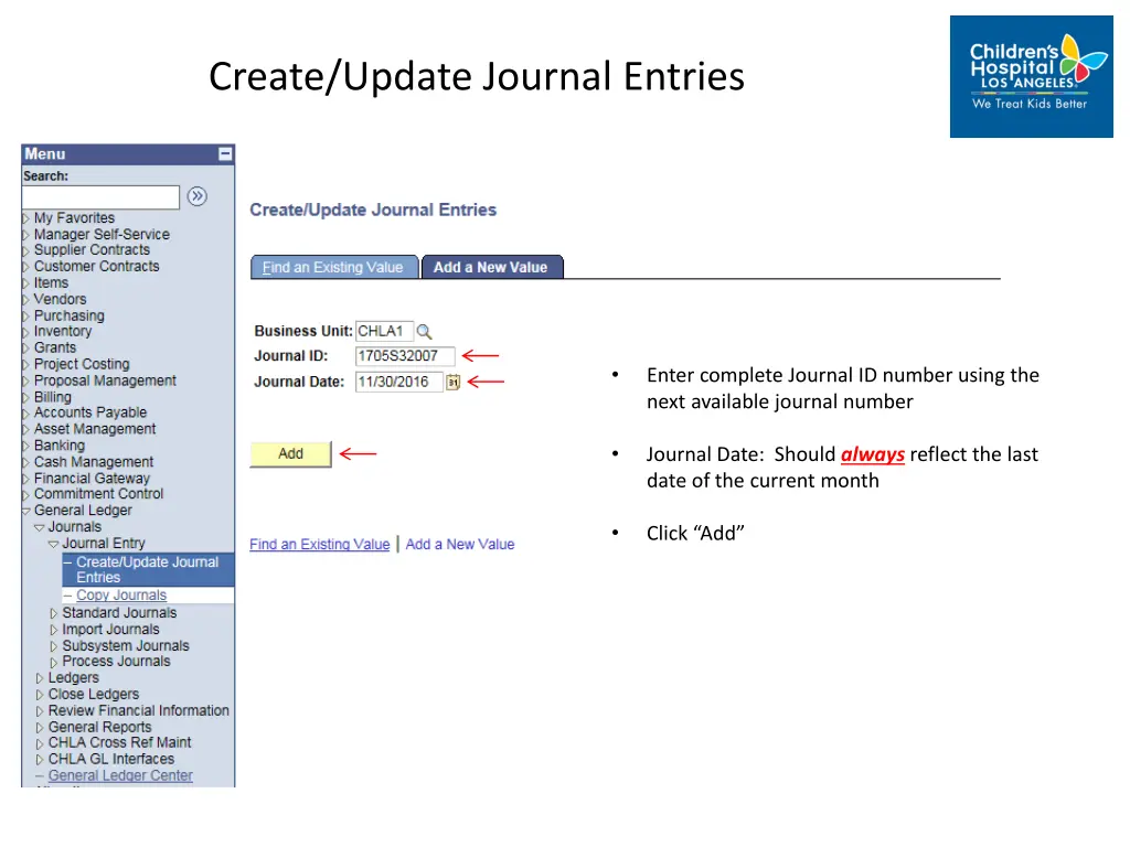 create update journal entries 3