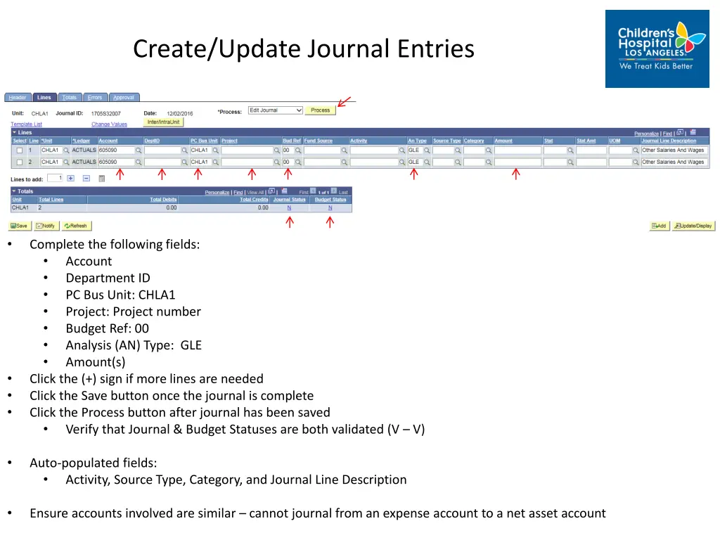 create update journal entries 5