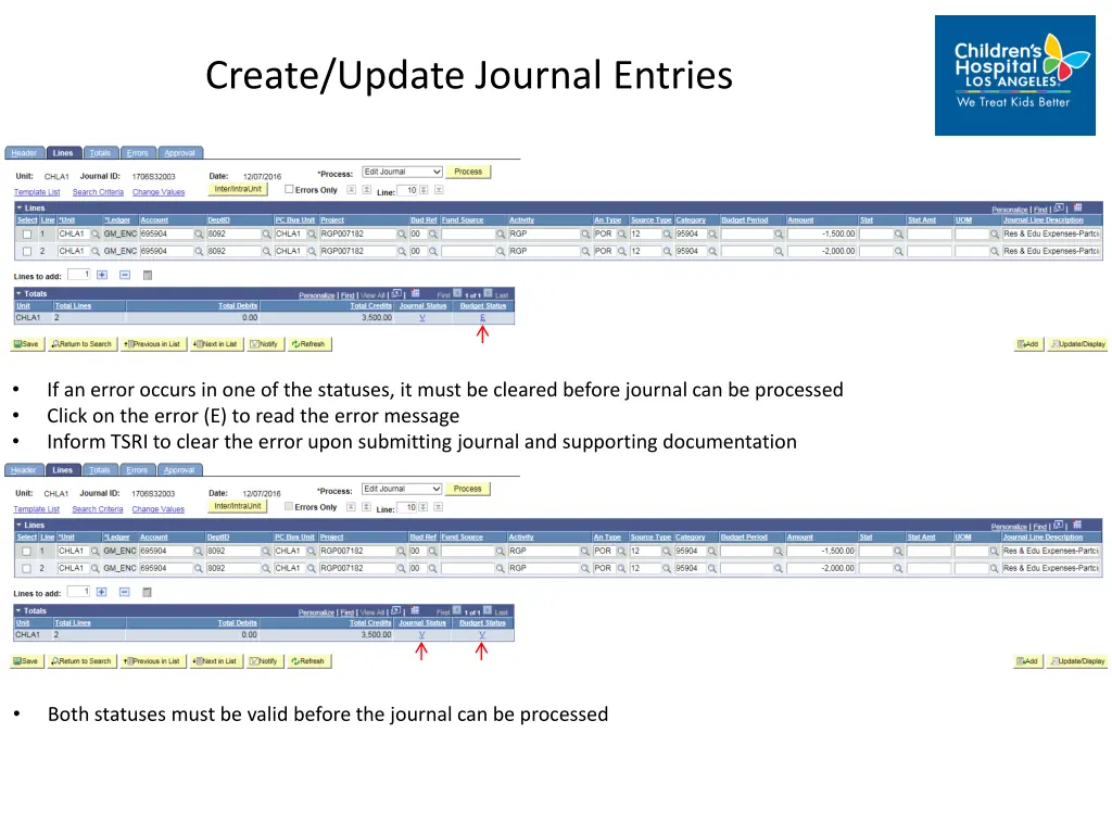 create update journal entries 6