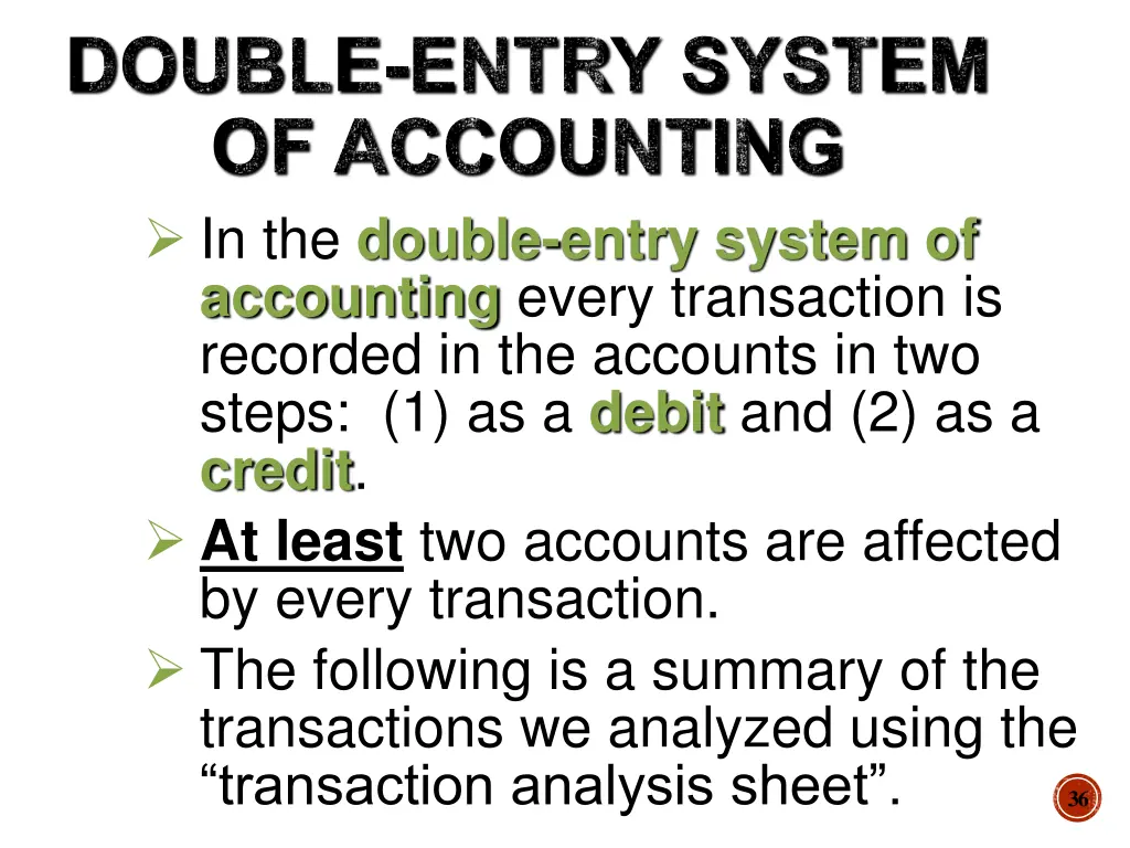 double entry system of accounting in the double