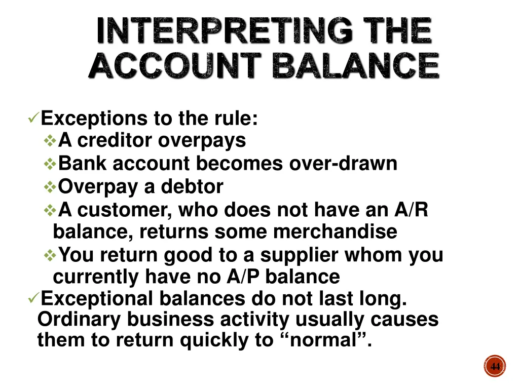 interpreting the account balance 1