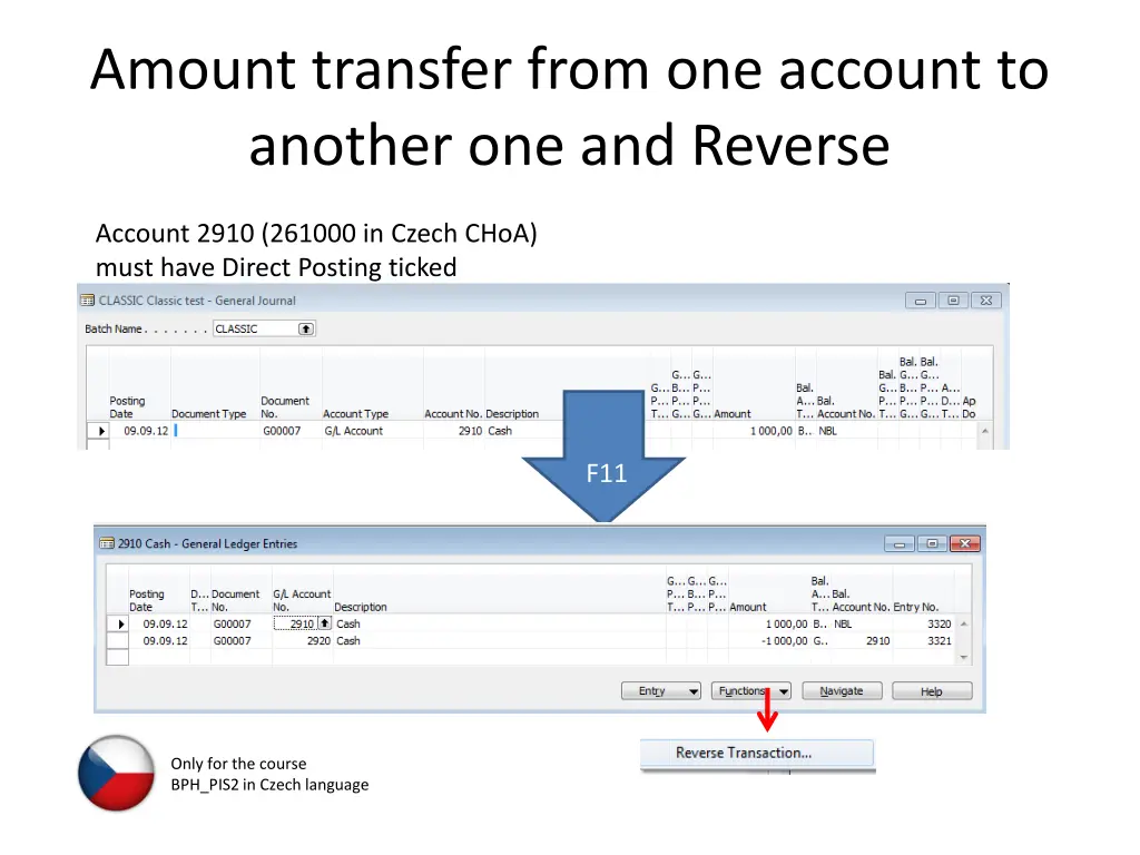 amount transfer from one account to another