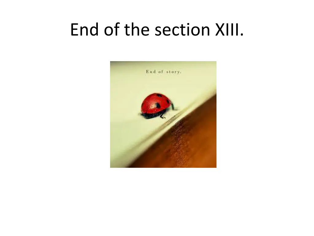 end of the section xiii