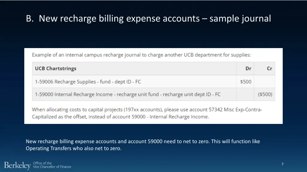 b new recharge billing expense accounts sample