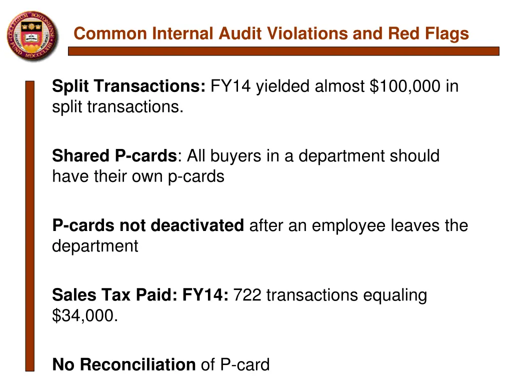 common internal audit violations and red flags