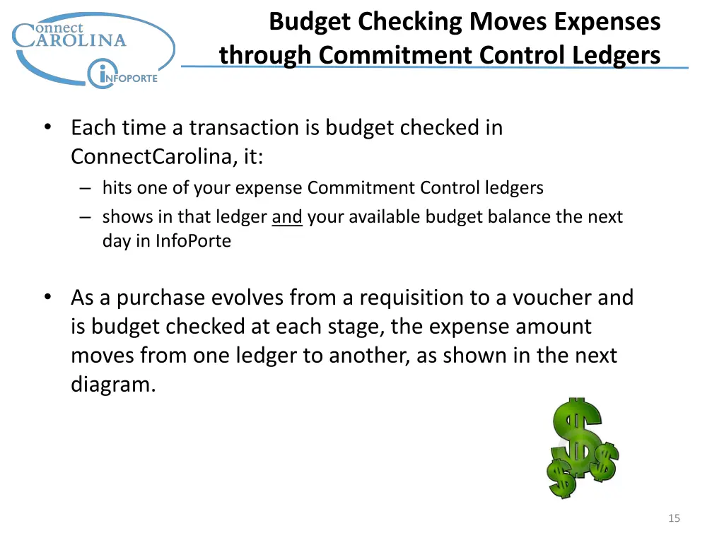 budget checking moves expenses through commitment