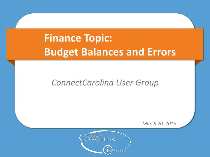 finance topic budget balances and errors