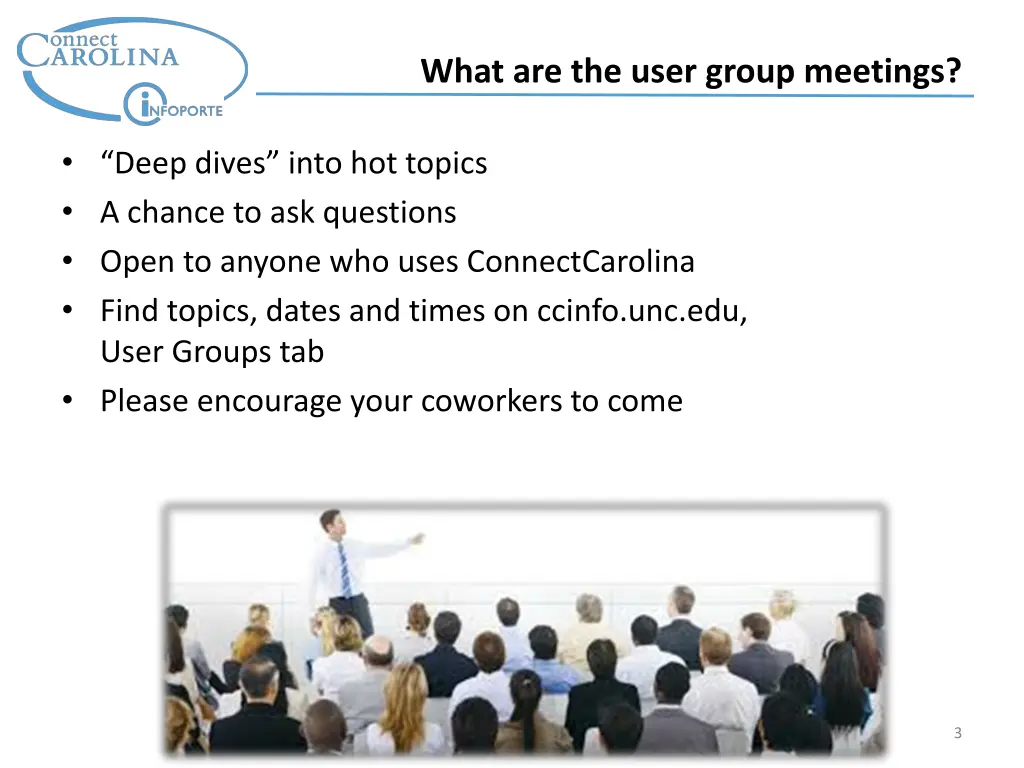 what are the user group meetings