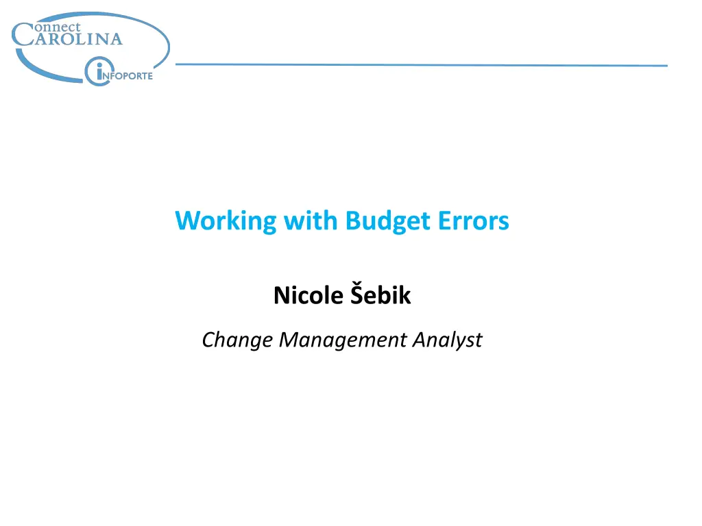 working with budget errors