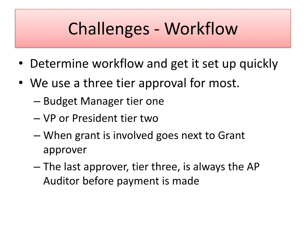 challenges workflow