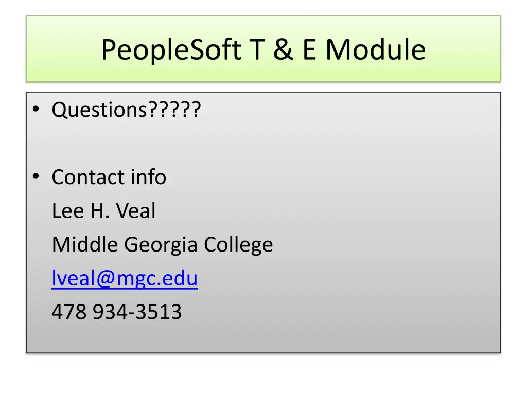 peoplesoft t e module 2