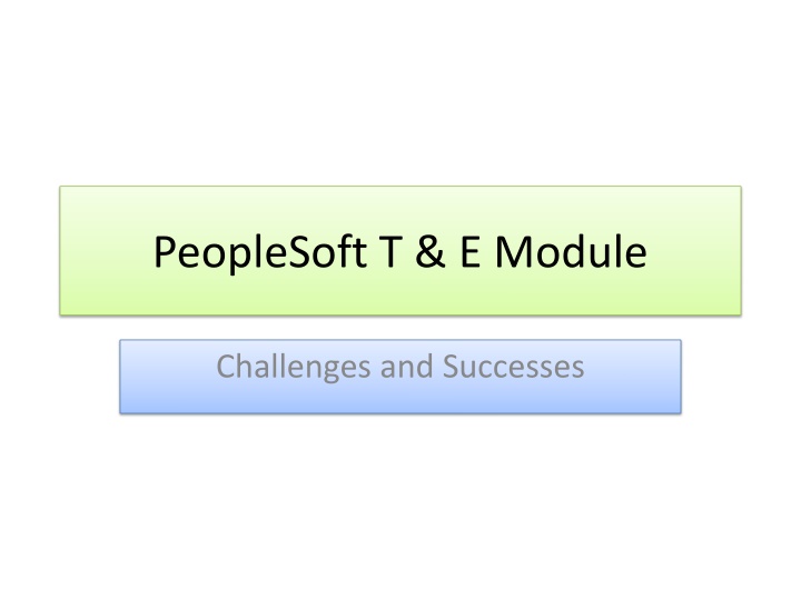 peoplesoft t e module