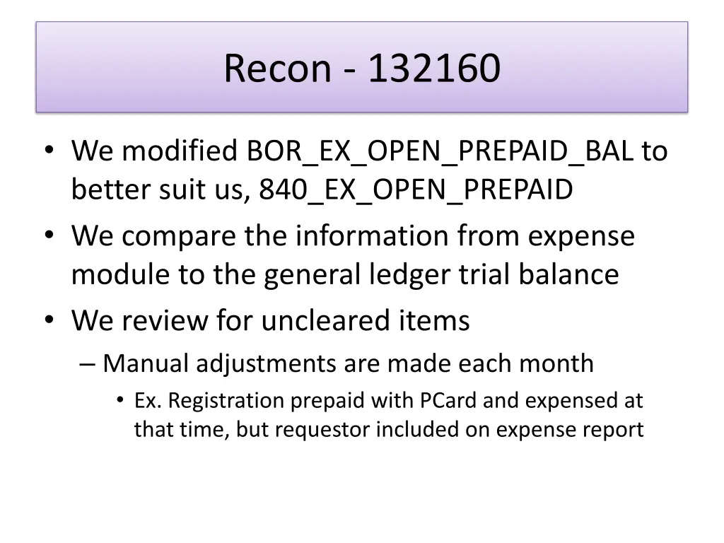 recon 132160