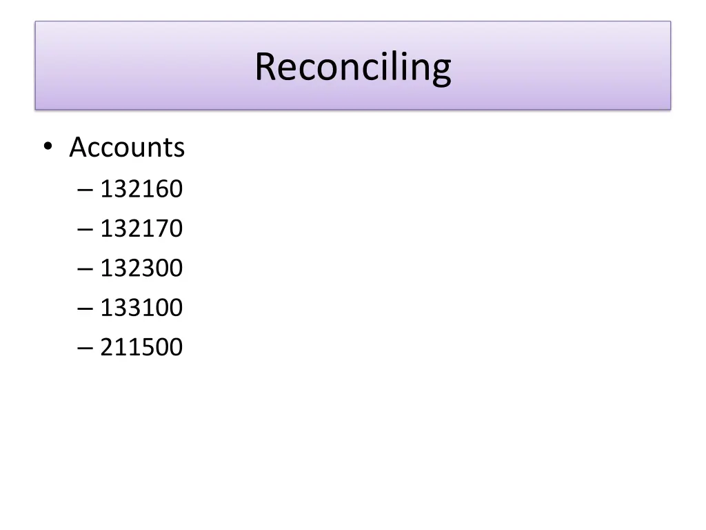 reconciling 1