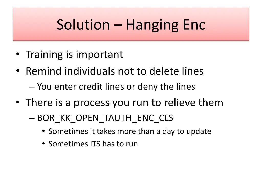 solution hanging enc