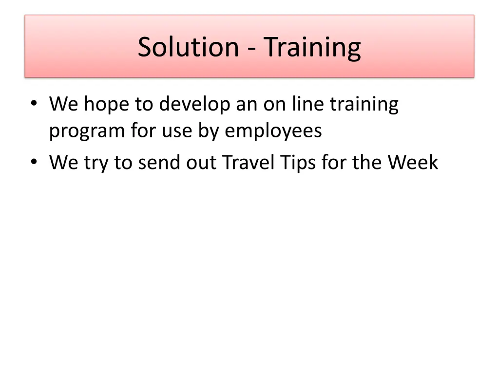 solution training