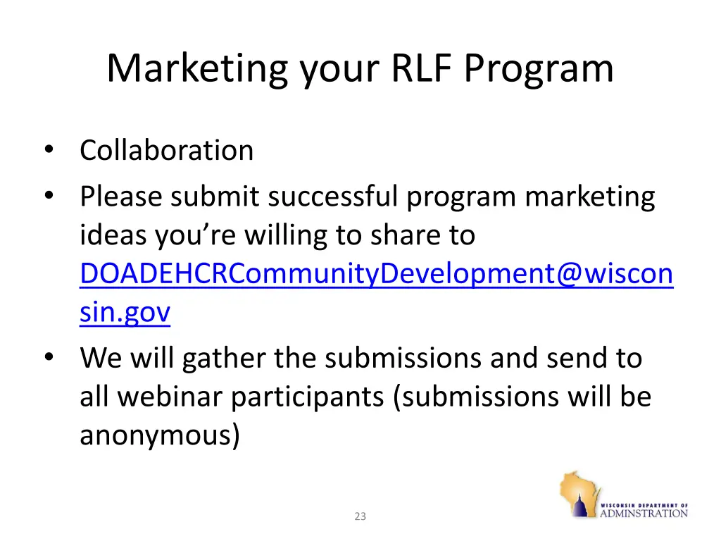 marketing your rlf program 1