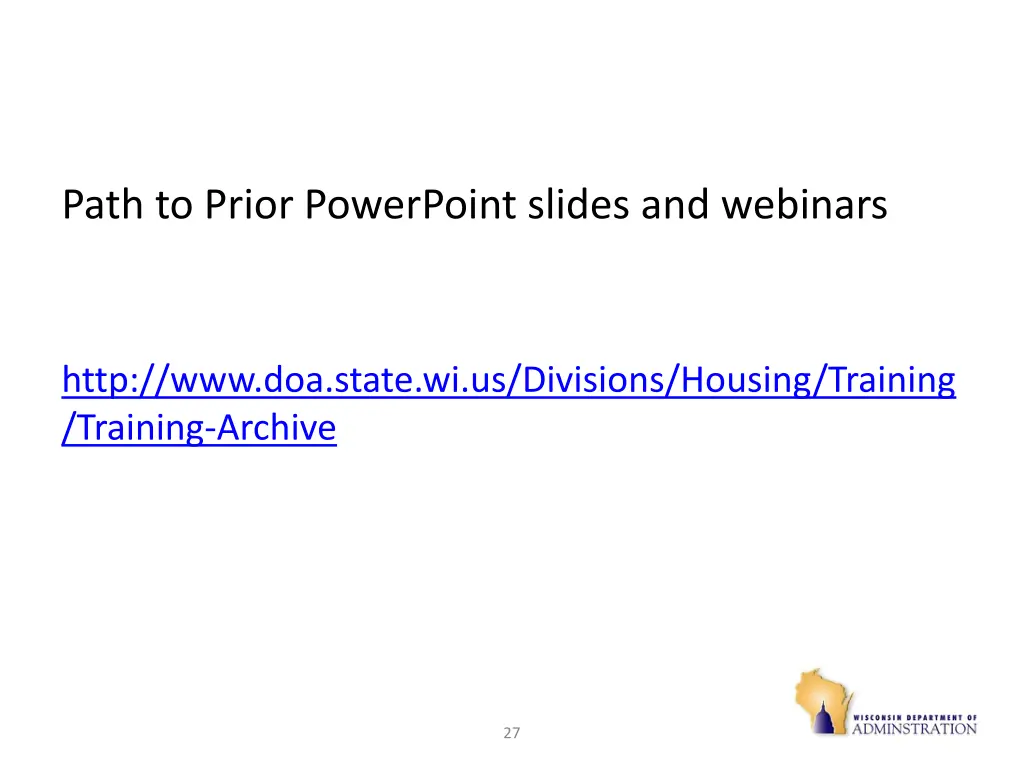 path to prior powerpoint slides and webinars