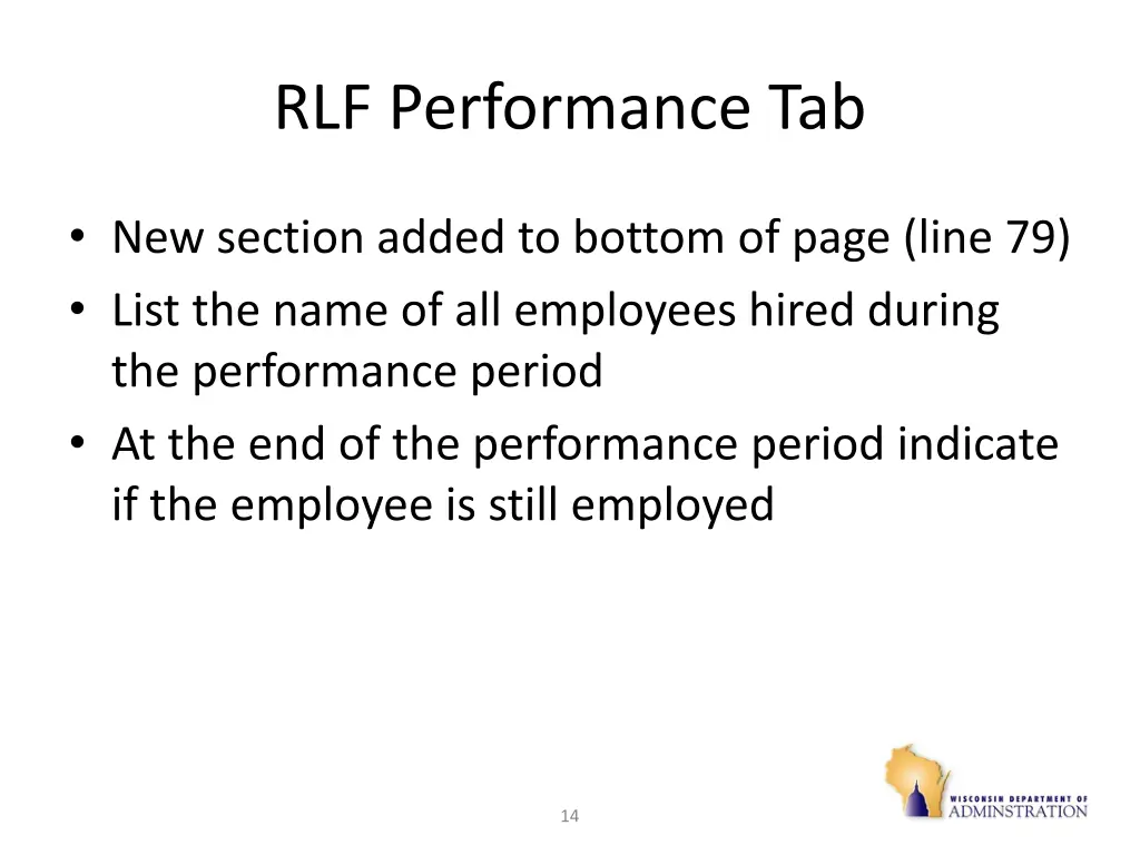 rlf performance tab