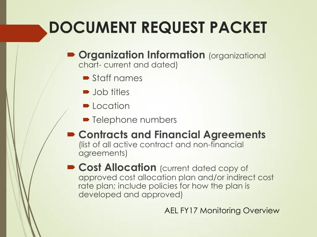 document request packet