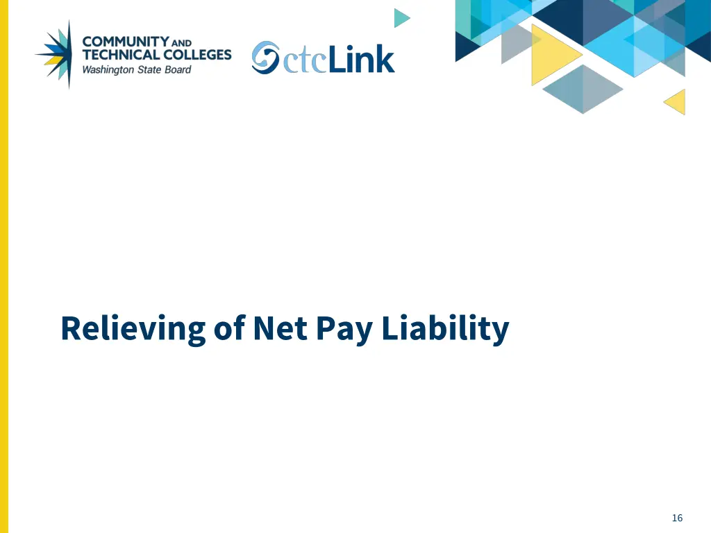 relieving of net pay liability