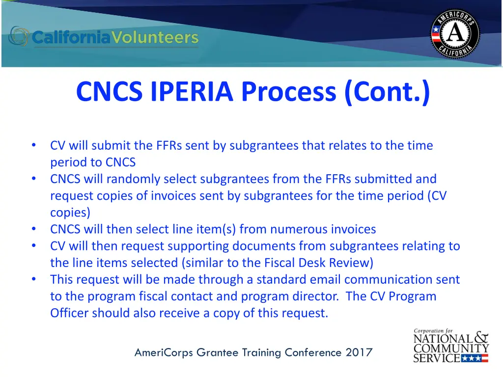 cncs iperia process cont