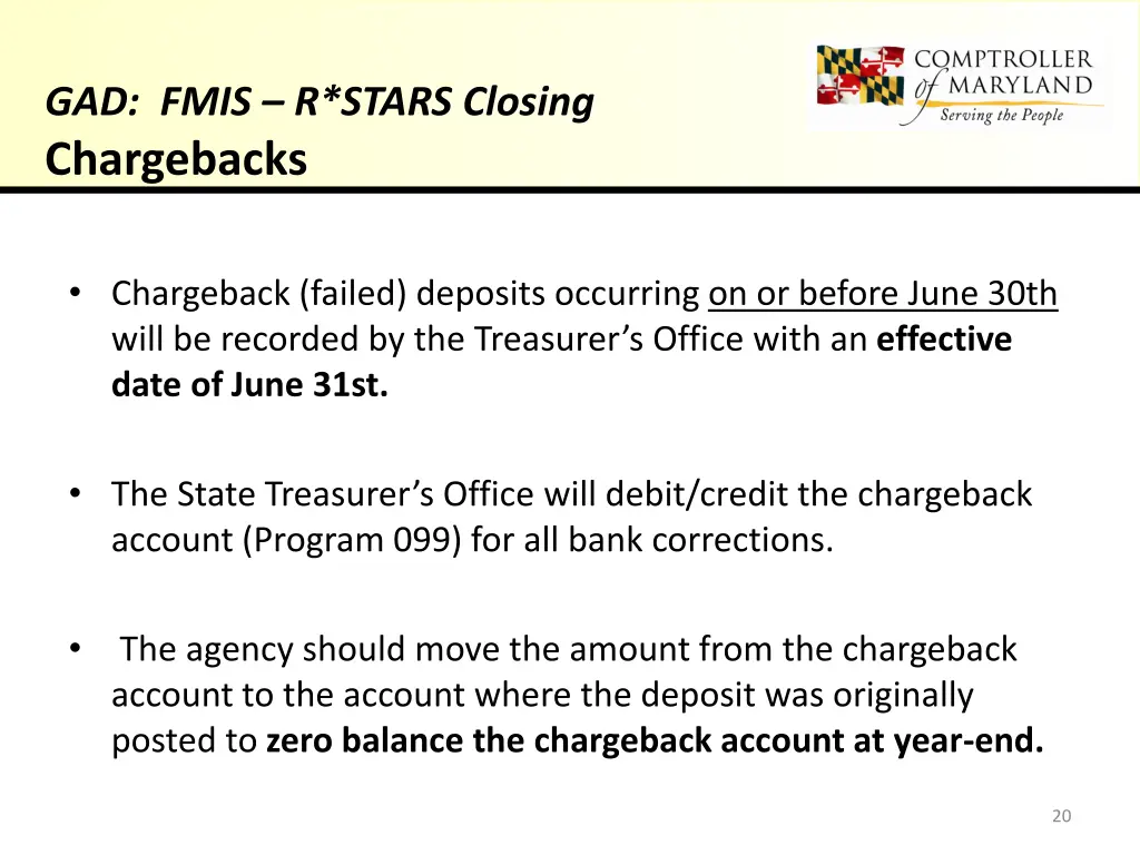 gad fmis r stars closing chargebacks