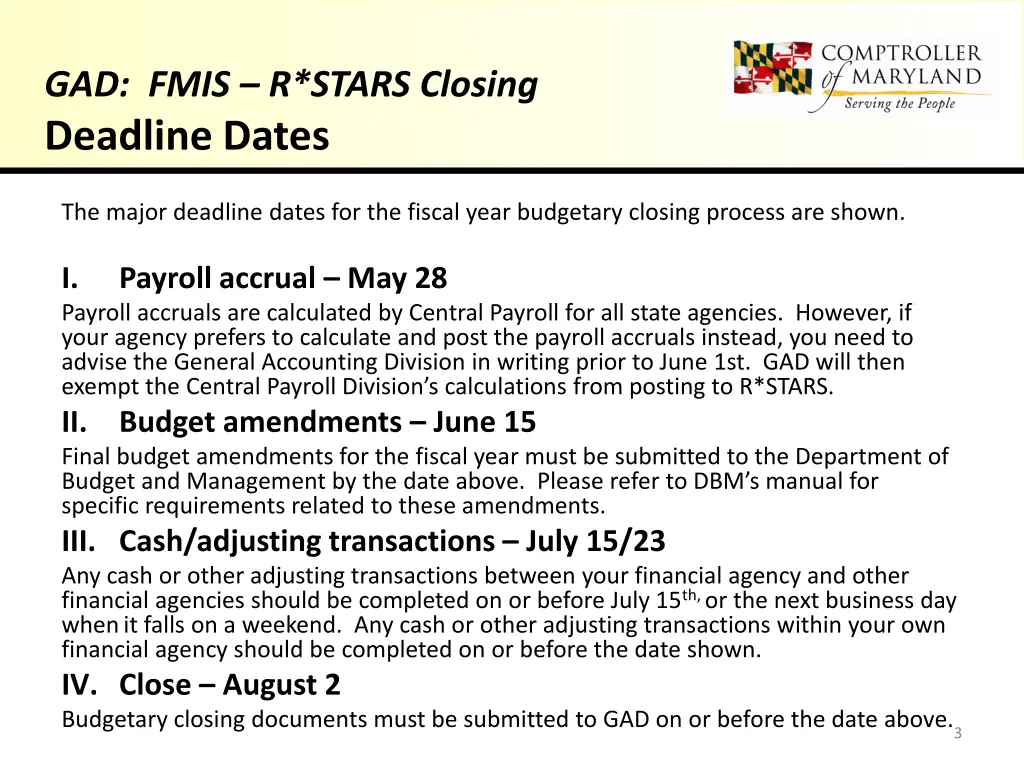 gad fmis r stars closing deadline dates